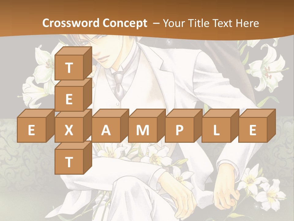 A Man And Woman Sitting On A Couch With Flowers PowerPoint Template