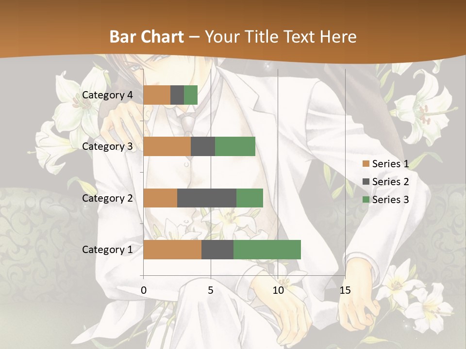 A Man And Woman Sitting On A Couch With Flowers PowerPoint Template
