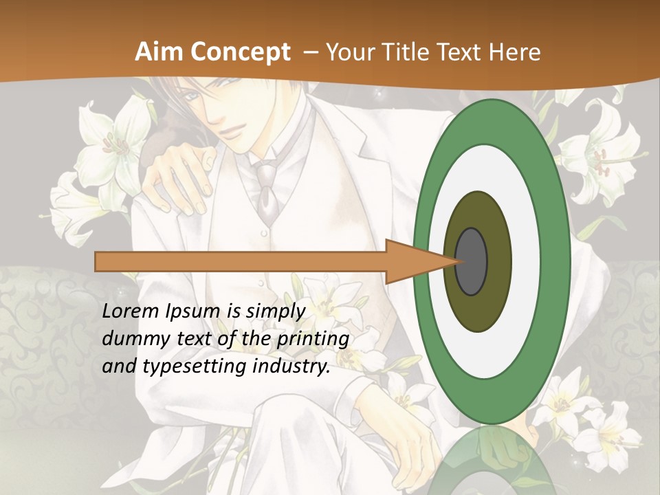 A Man And Woman Sitting On A Couch With Flowers PowerPoint Template