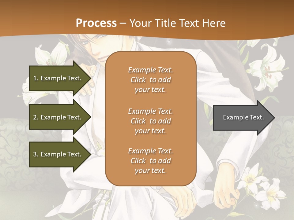 A Man And Woman Sitting On A Couch With Flowers PowerPoint Template