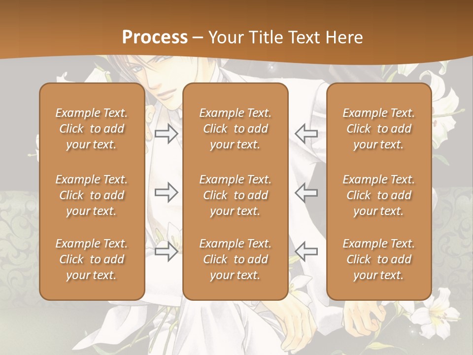 A Man And Woman Sitting On A Couch With Flowers PowerPoint Template