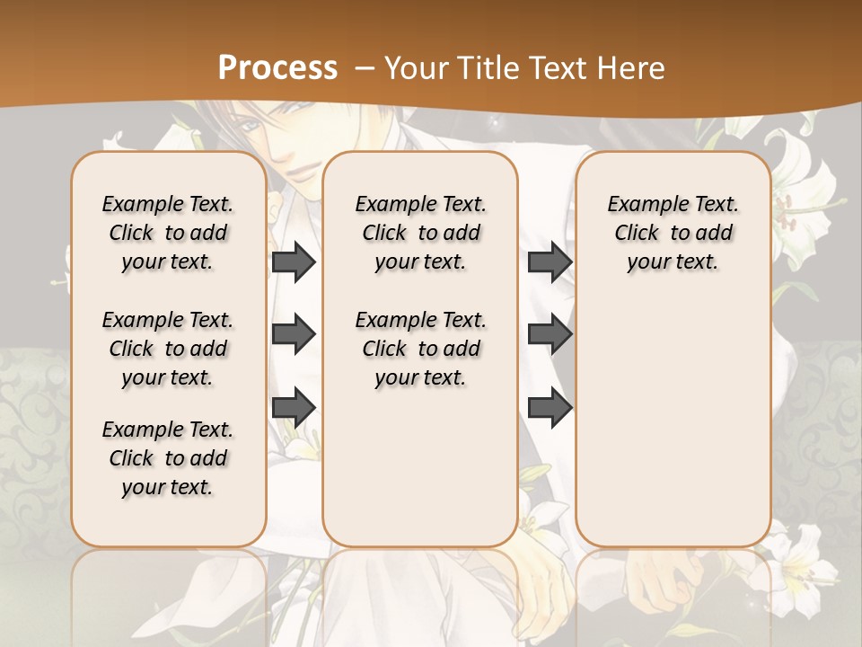 A Man And Woman Sitting On A Couch With Flowers PowerPoint Template