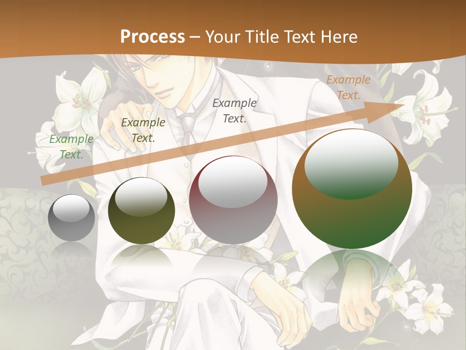 A Man And Woman Sitting On A Couch With Flowers PowerPoint Template