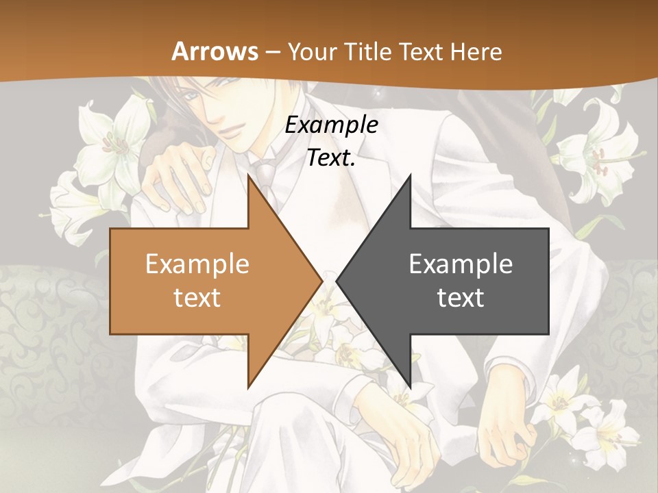 A Man And Woman Sitting On A Couch With Flowers PowerPoint Template