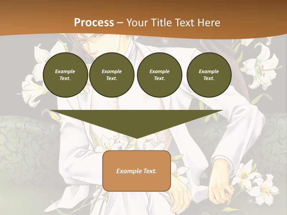 A Man And Woman Sitting On A Couch With Flowers PowerPoint Template