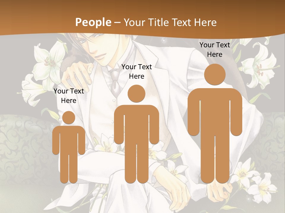 A Man And Woman Sitting On A Couch With Flowers PowerPoint Template