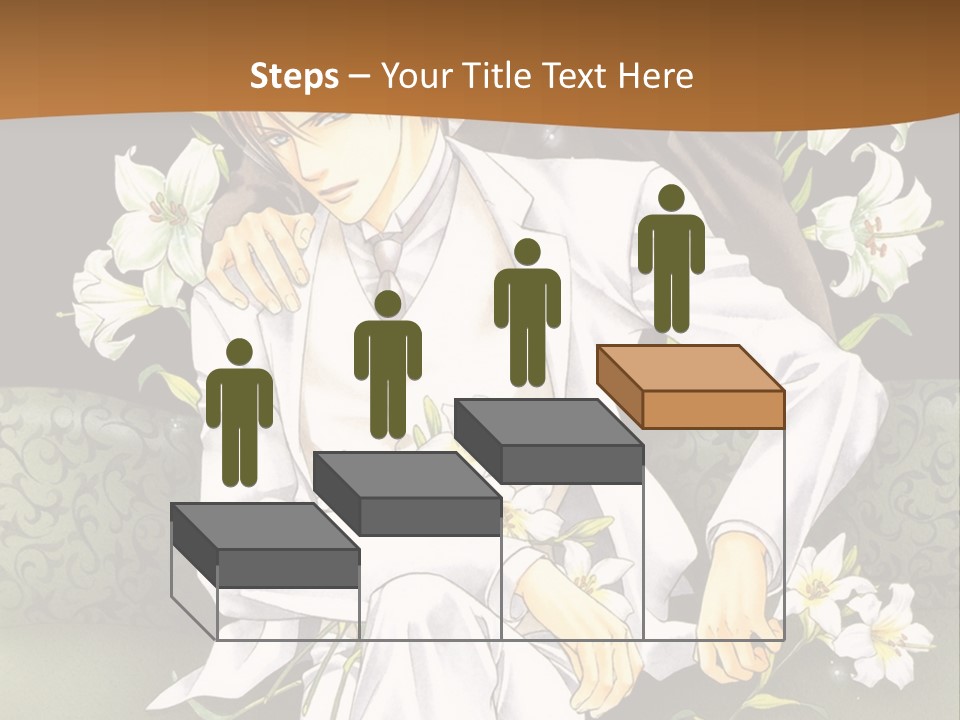 A Man And Woman Sitting On A Couch With Flowers PowerPoint Template