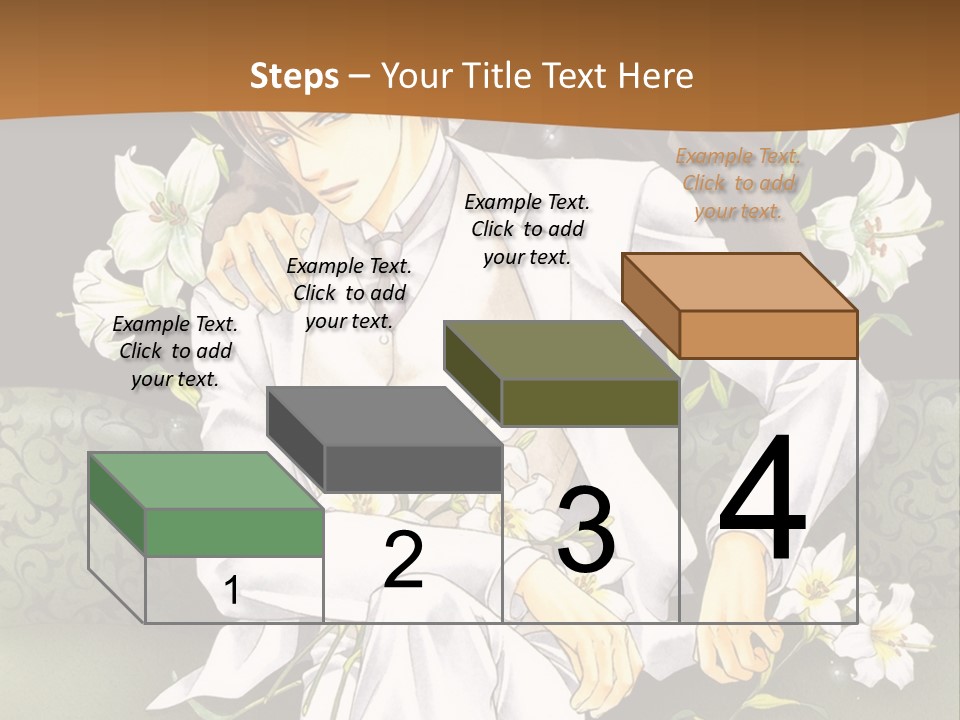 A Man And Woman Sitting On A Couch With Flowers PowerPoint Template