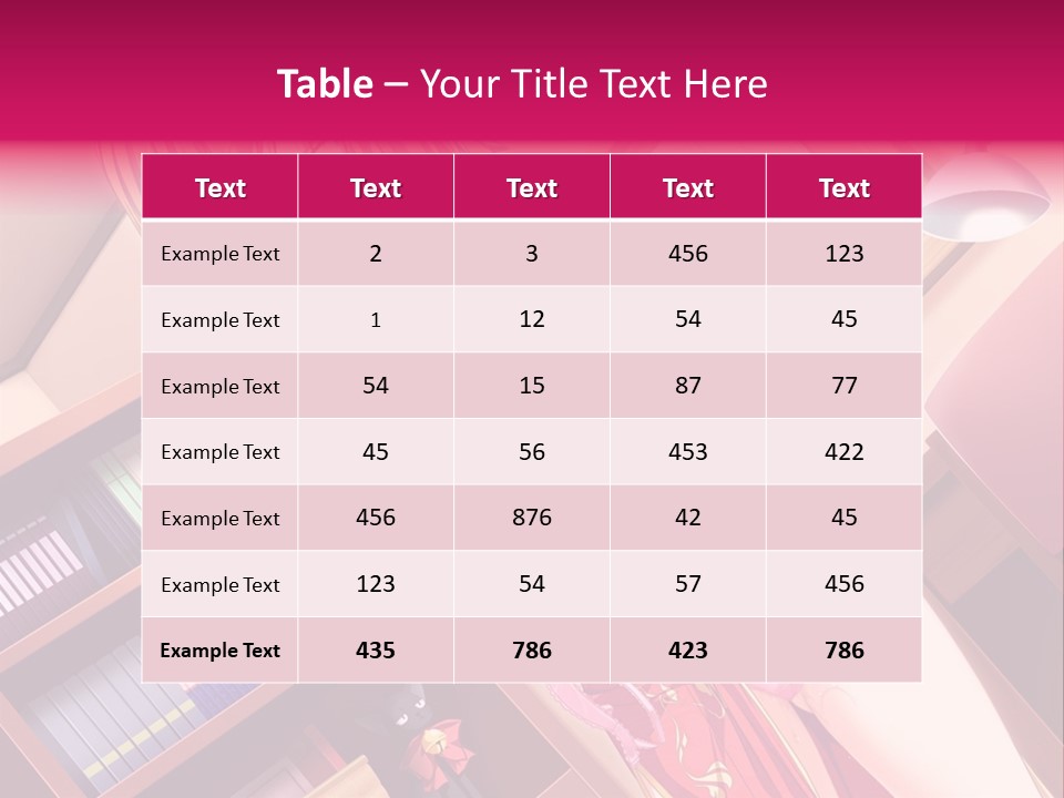 A Woman In A Red Dress Standing In Front Of A Book Shelf PowerPoint Template