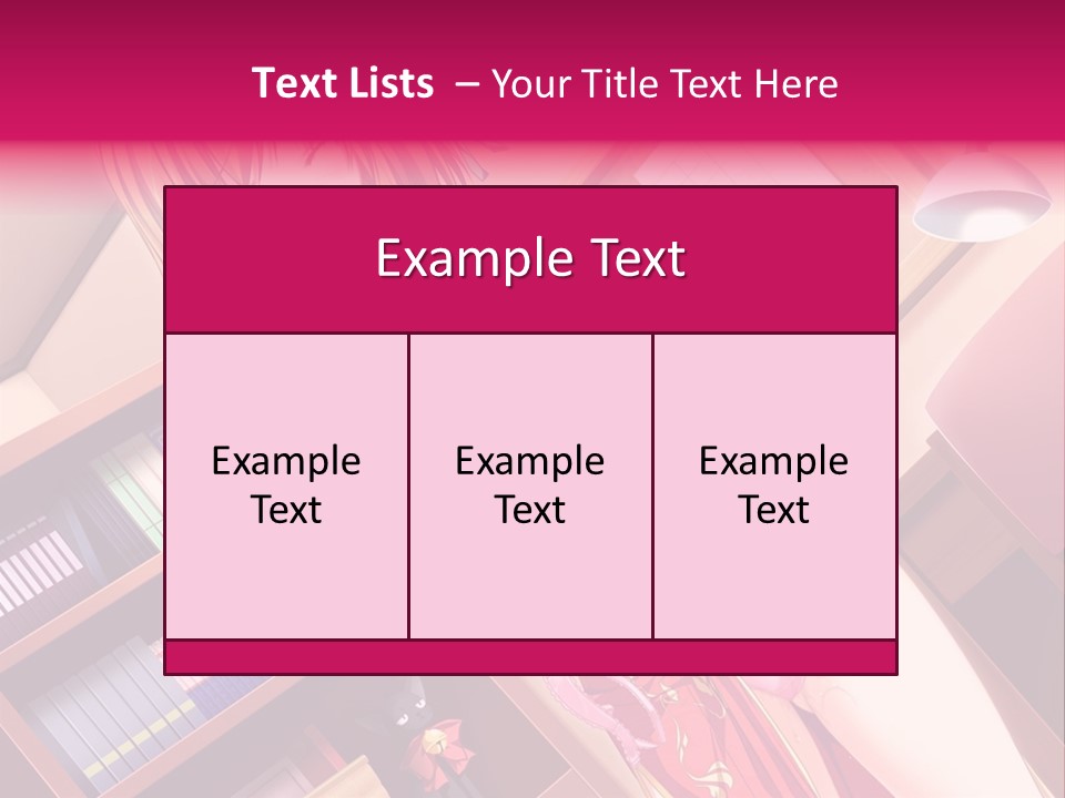 A Woman In A Red Dress Standing In Front Of A Book Shelf PowerPoint Template