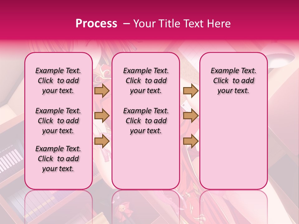A Woman In A Red Dress Standing In Front Of A Book Shelf PowerPoint Template