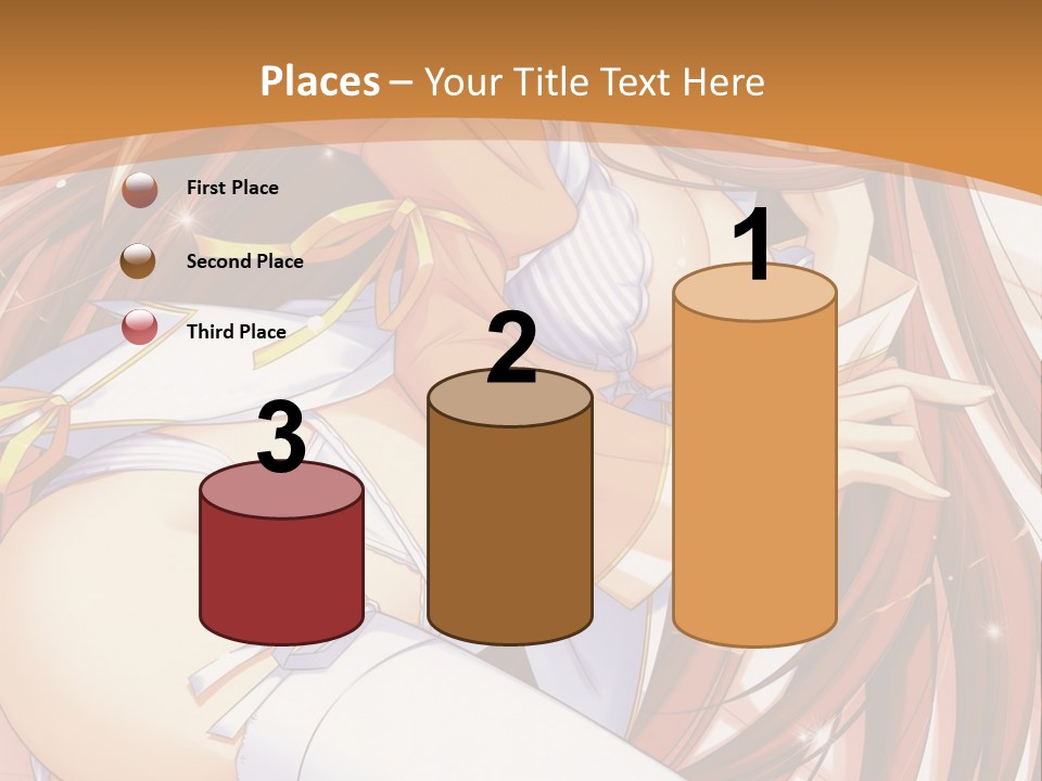 A Girl With Long Brown Hair And White Pants PowerPoint Template