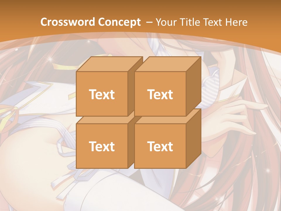 A Girl With Long Brown Hair And White Pants PowerPoint Template