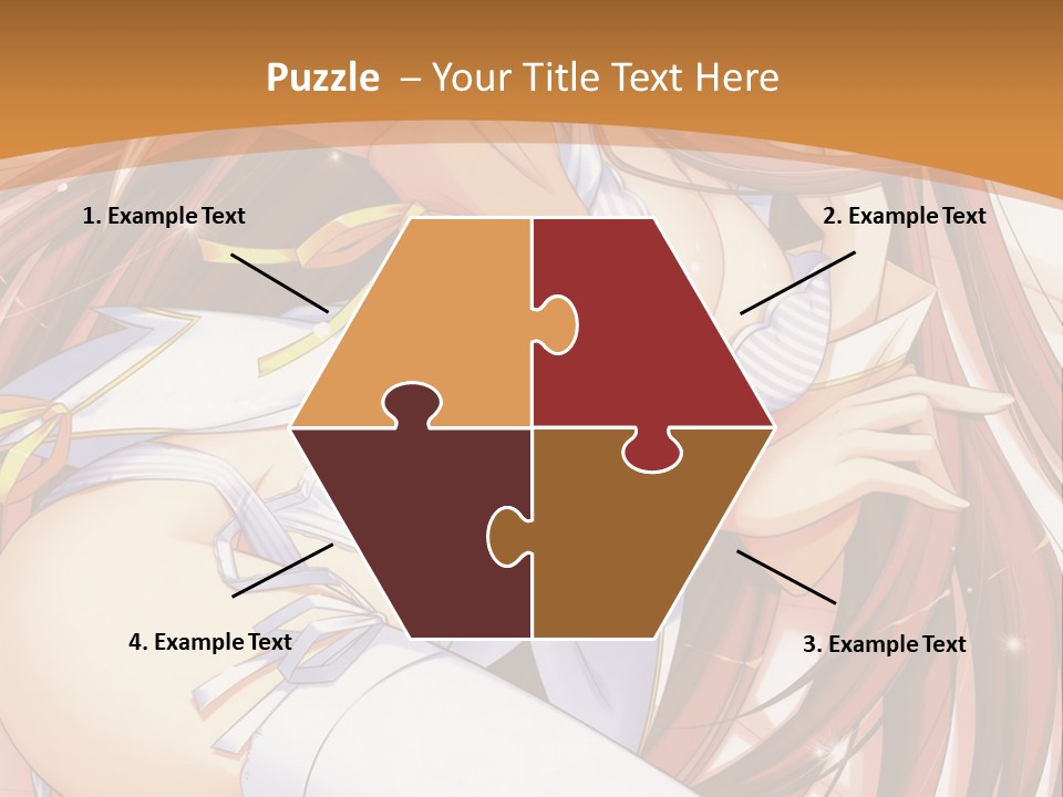 A Girl With Long Brown Hair And White Pants PowerPoint Template