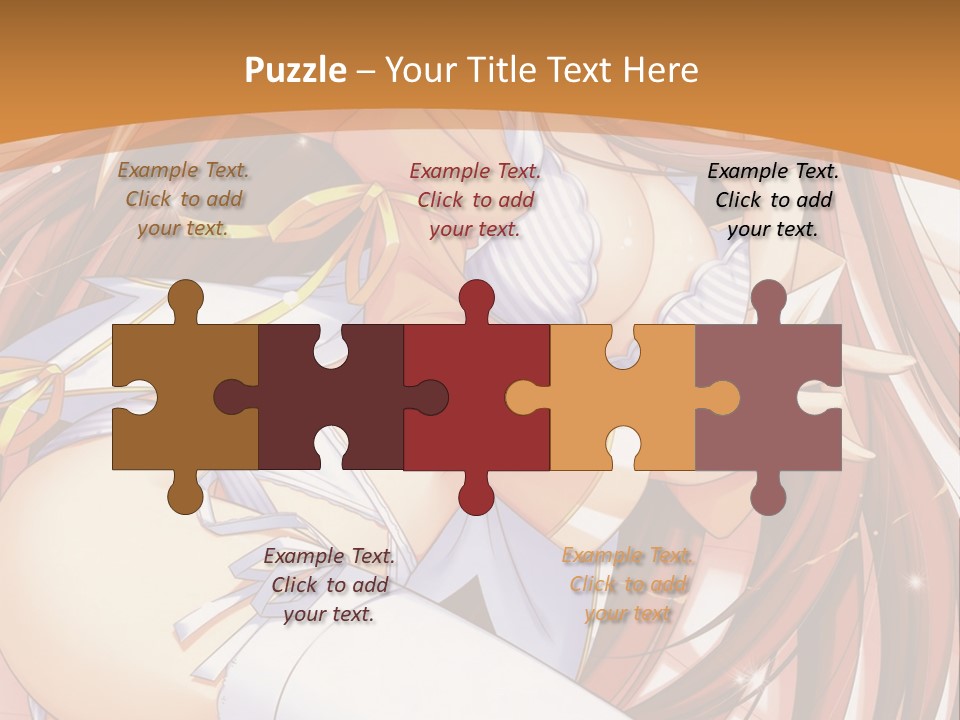 A Girl With Long Brown Hair And White Pants PowerPoint Template