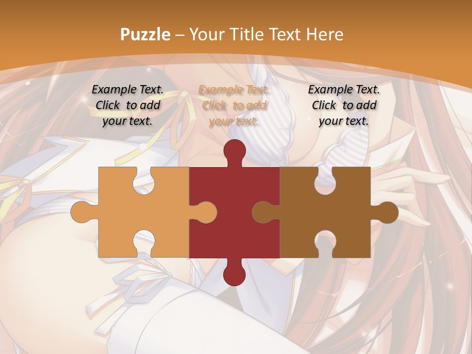 A Girl With Long Brown Hair And White Pants PowerPoint Template