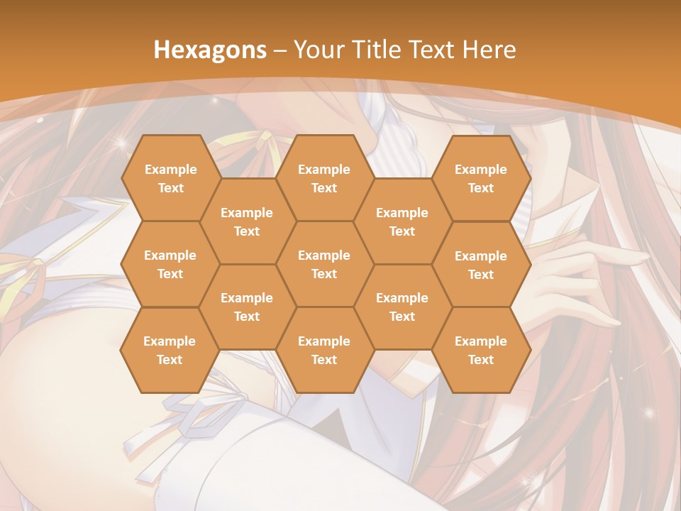 A Girl With Long Brown Hair And White Pants PowerPoint Template