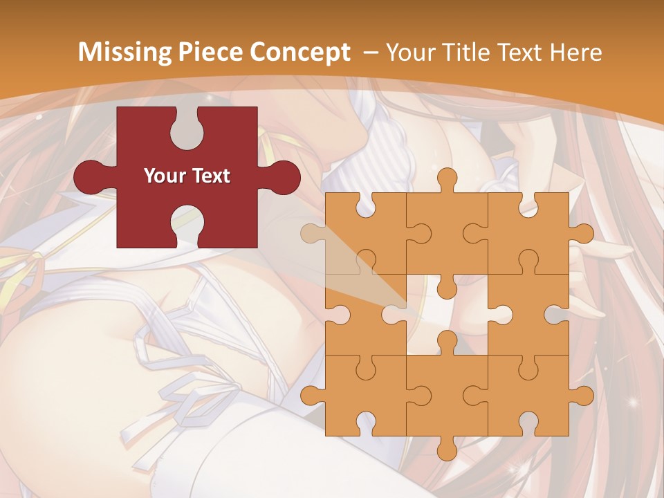 A Girl With Long Brown Hair And White Pants PowerPoint Template