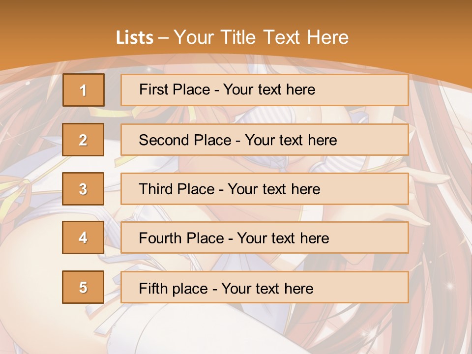 A Girl With Long Brown Hair And White Pants PowerPoint Template