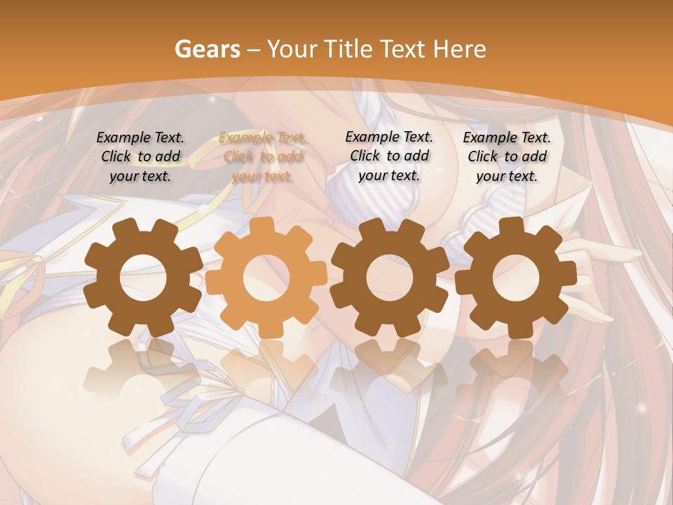 A Girl With Long Brown Hair And White Pants PowerPoint Template