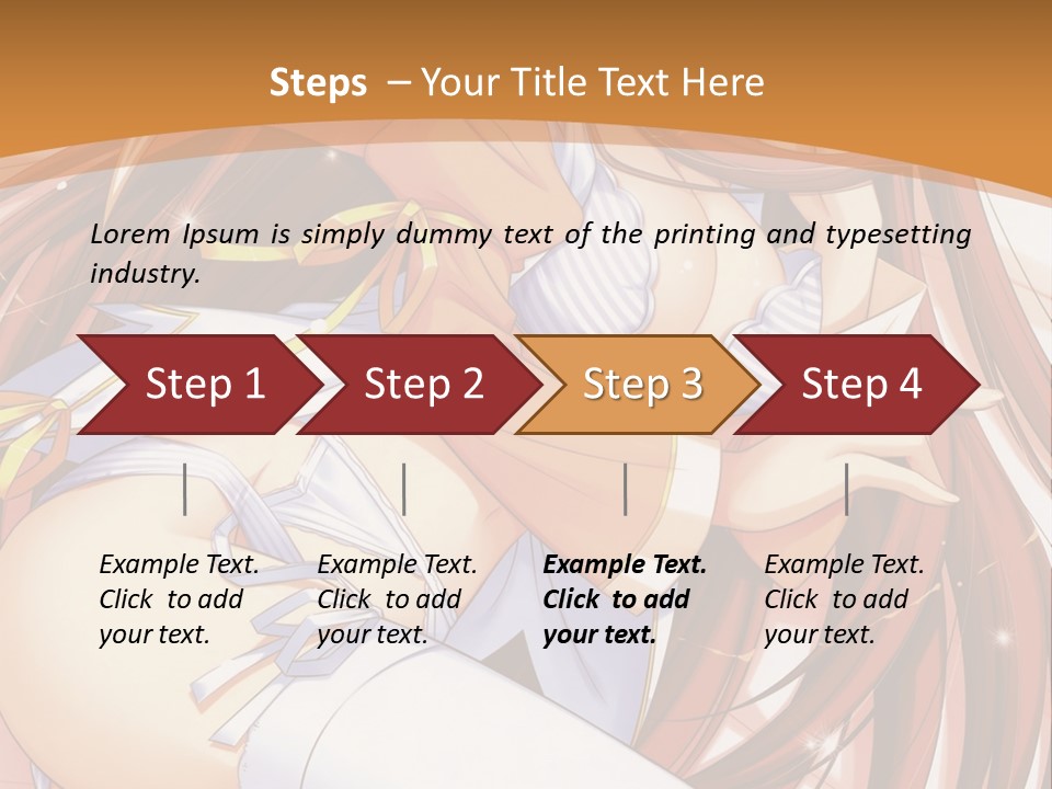 A Girl With Long Brown Hair And White Pants PowerPoint Template