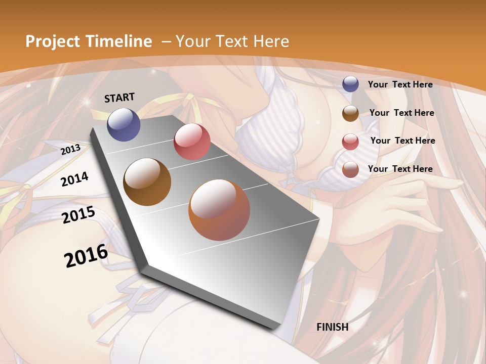 A Girl With Long Brown Hair And White Pants PowerPoint Template