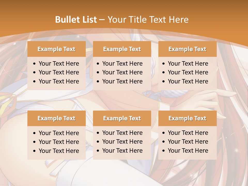 A Girl With Long Brown Hair And White Pants PowerPoint Template