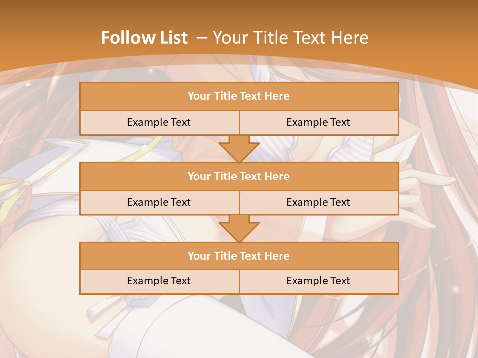 A Girl With Long Brown Hair And White Pants PowerPoint Template