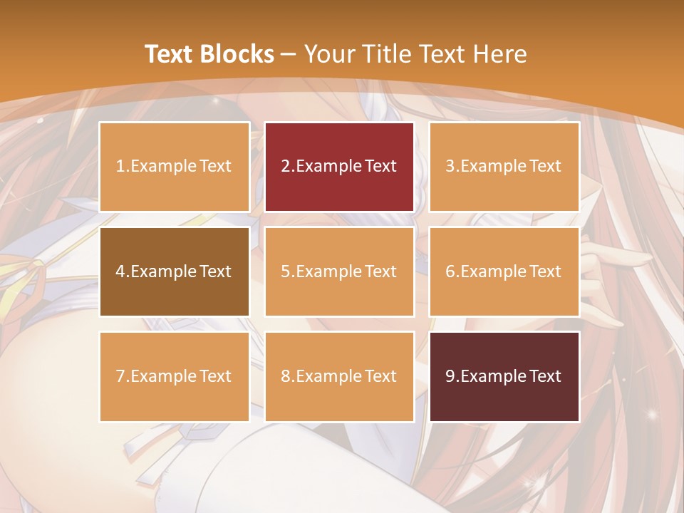 A Girl With Long Brown Hair And White Pants PowerPoint Template