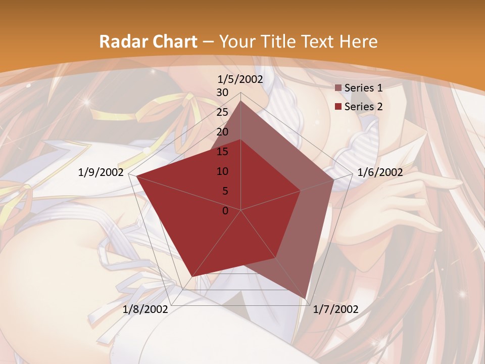 A Girl With Long Brown Hair And White Pants PowerPoint Template