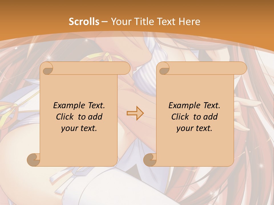 A Girl With Long Brown Hair And White Pants PowerPoint Template