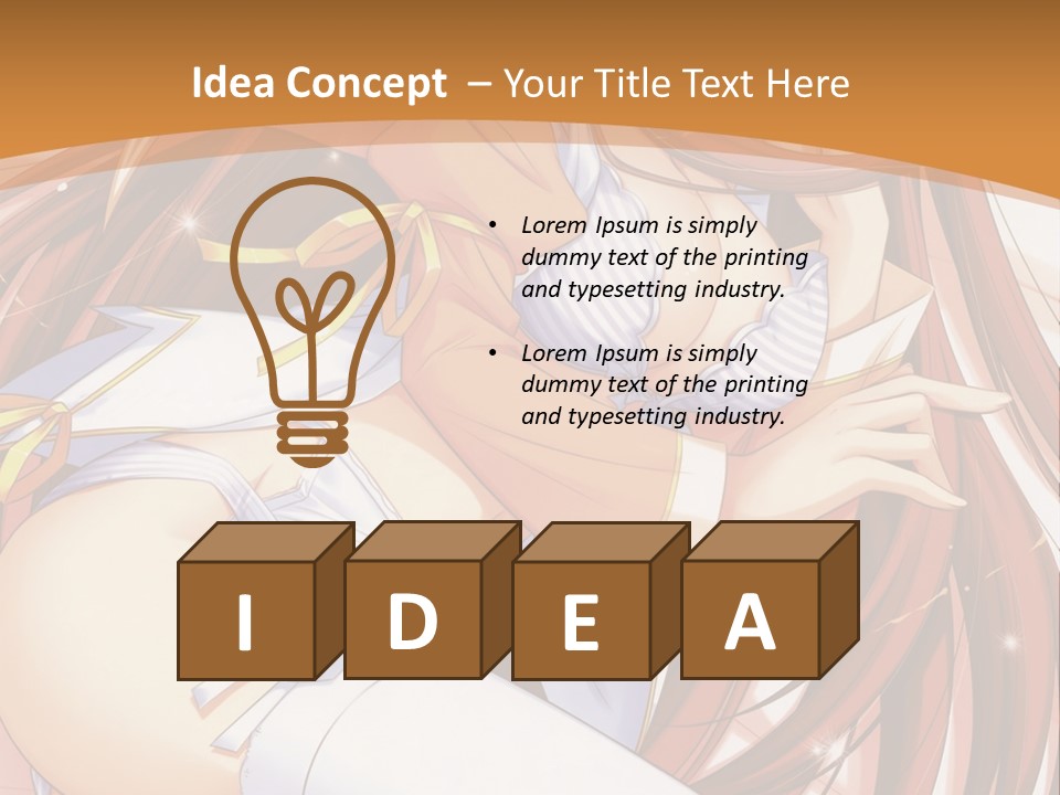 A Girl With Long Brown Hair And White Pants PowerPoint Template