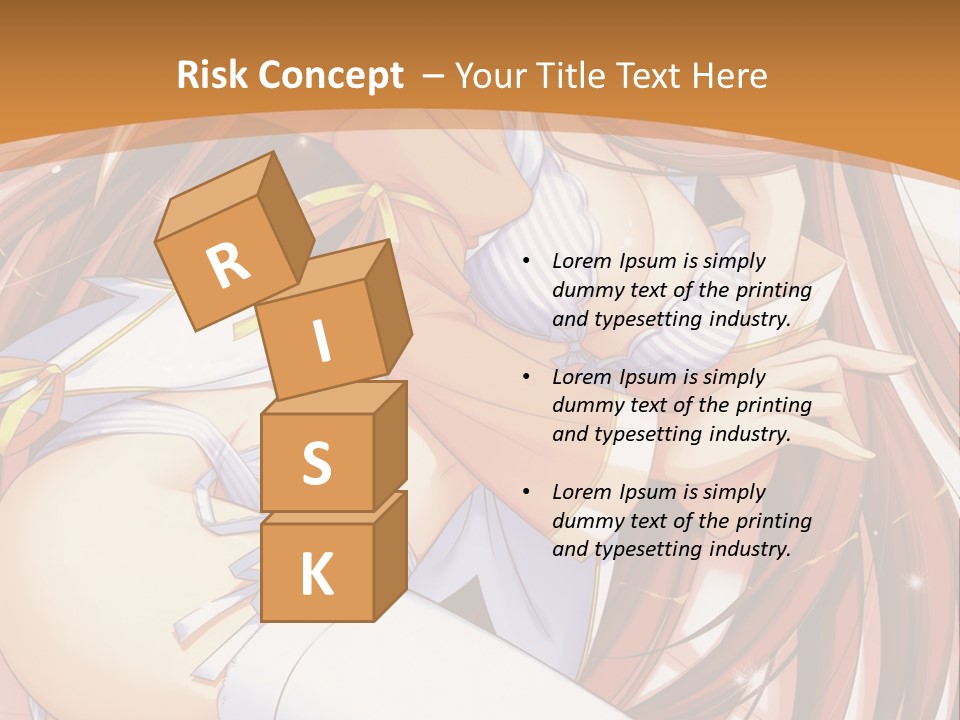 A Girl With Long Brown Hair And White Pants PowerPoint Template