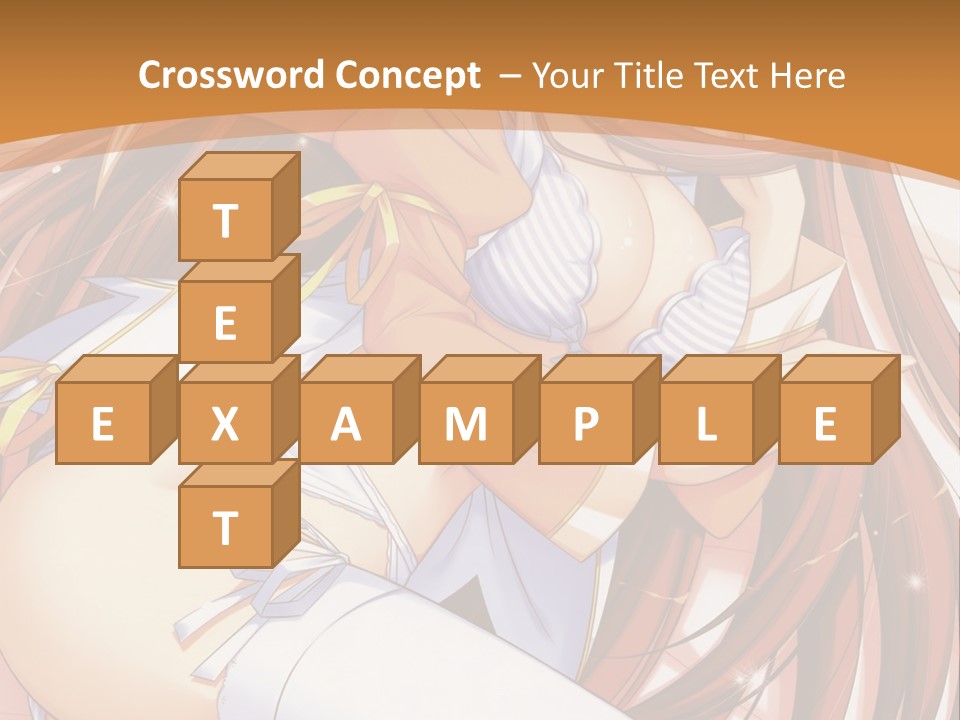 A Girl With Long Brown Hair And White Pants PowerPoint Template