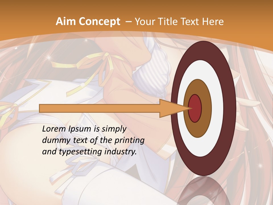 A Girl With Long Brown Hair And White Pants PowerPoint Template