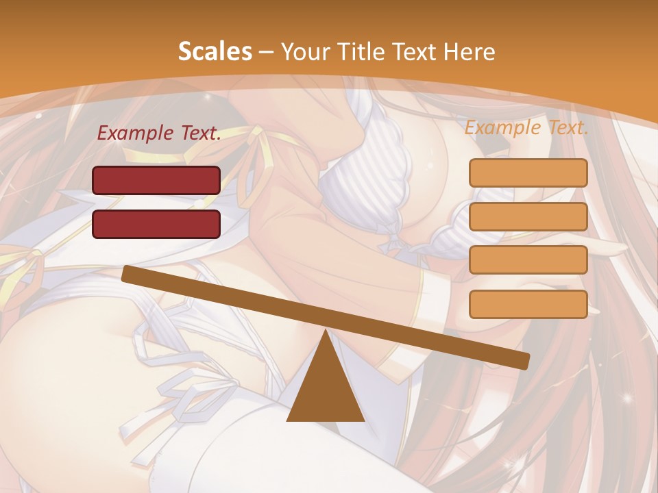 A Girl With Long Brown Hair And White Pants PowerPoint Template