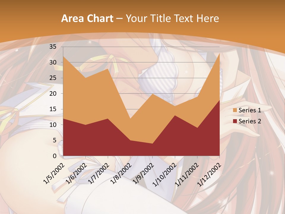 A Girl With Long Brown Hair And White Pants PowerPoint Template