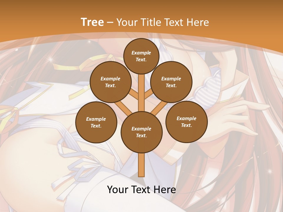 A Girl With Long Brown Hair And White Pants PowerPoint Template