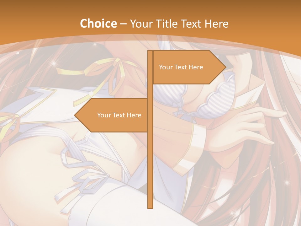 A Girl With Long Brown Hair And White Pants PowerPoint Template