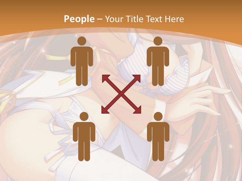 A Girl With Long Brown Hair And White Pants PowerPoint Template