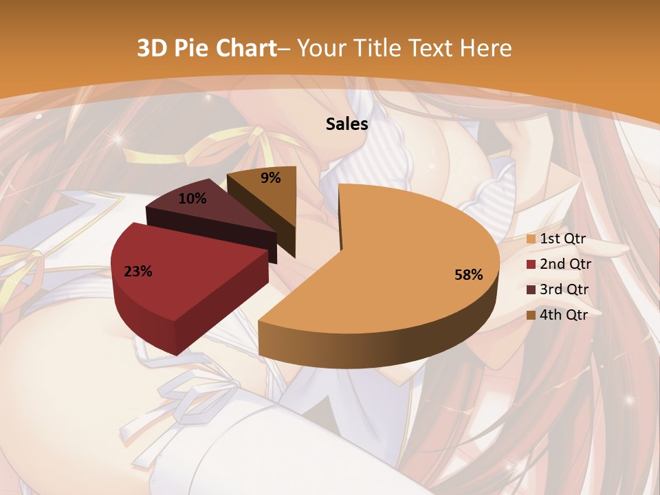 A Girl With Long Brown Hair And White Pants PowerPoint Template