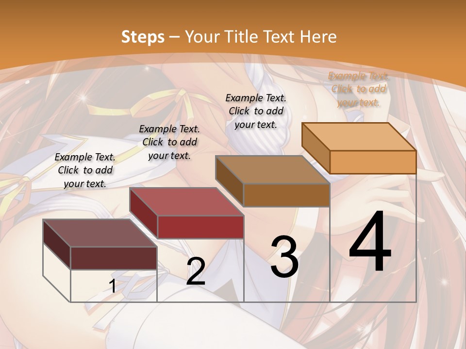 A Girl With Long Brown Hair And White Pants PowerPoint Template