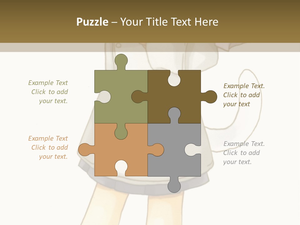 A Girl With Green Hair Holding A Flower And A Bat PowerPoint Template