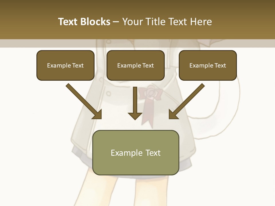 A Girl With Green Hair Holding A Flower And A Bat PowerPoint Template