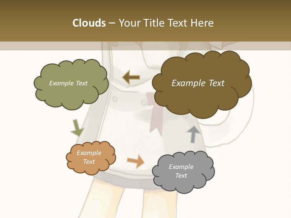 A Girl With Green Hair Holding A Flower And A Bat PowerPoint Template