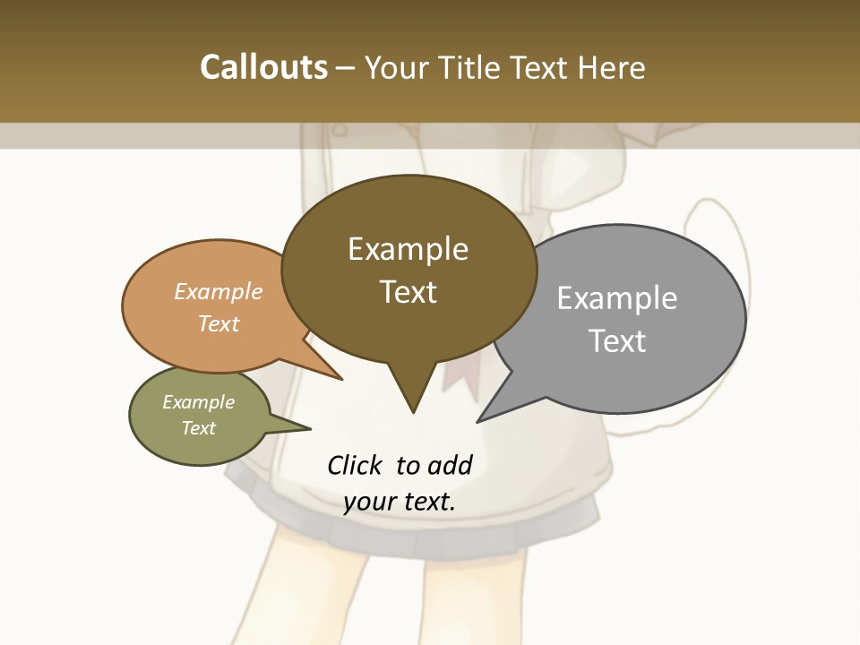 A Girl With Green Hair Holding A Flower And A Bat PowerPoint Template