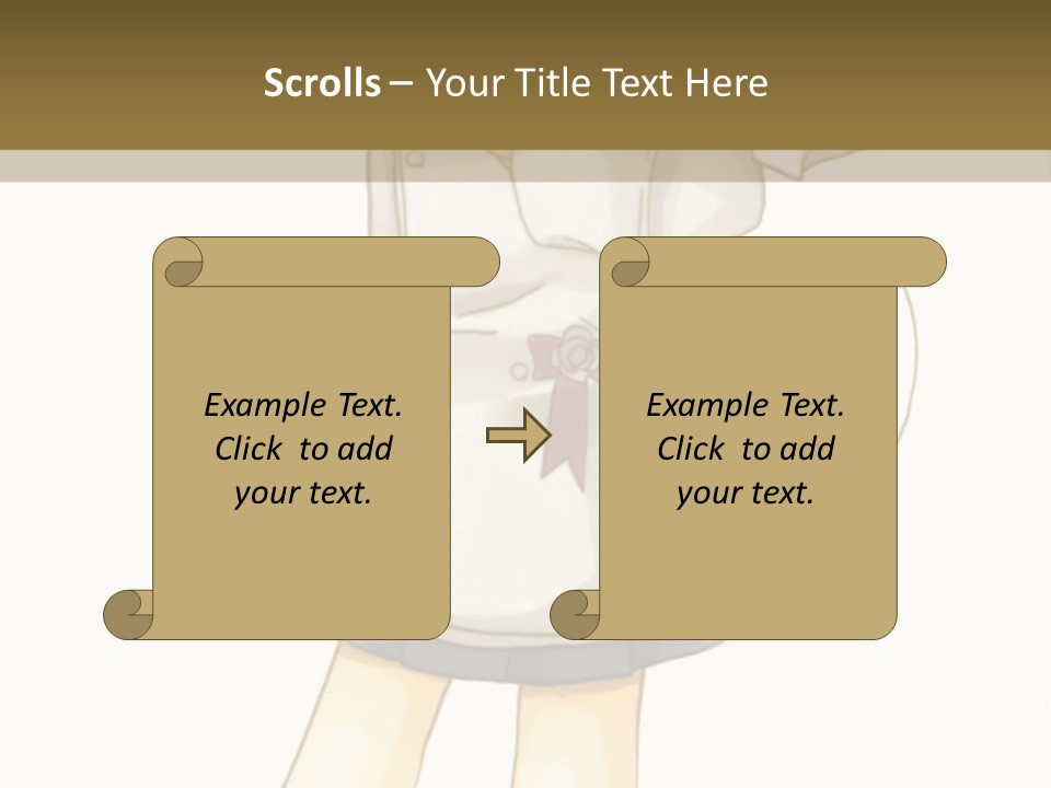 A Girl With Green Hair Holding A Flower And A Bat PowerPoint Template