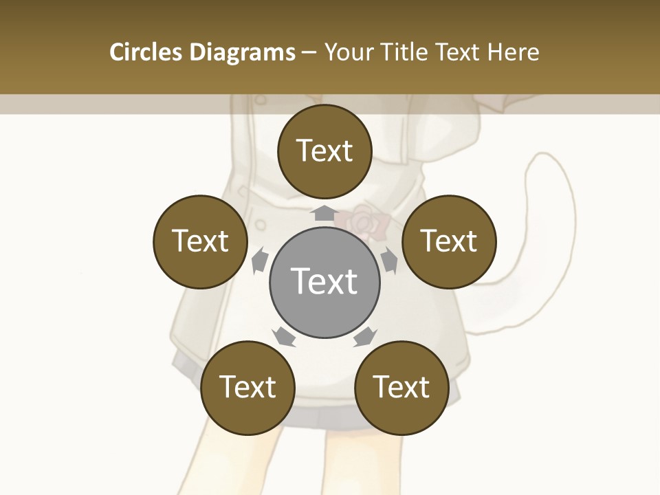 A Girl With Green Hair Holding A Flower And A Bat PowerPoint Template