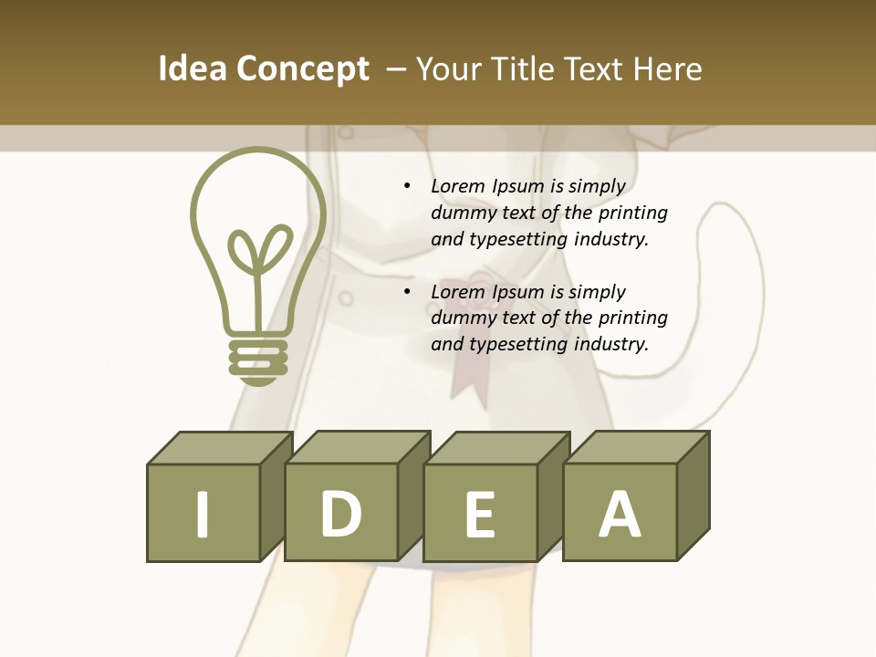 A Girl With Green Hair Holding A Flower And A Bat PowerPoint Template