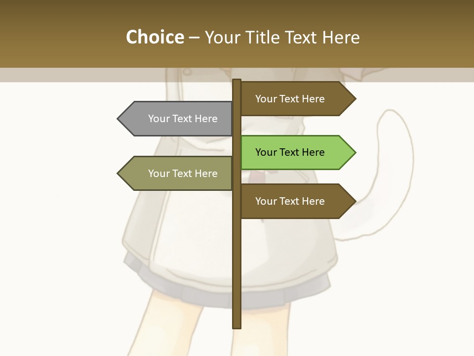 A Girl With Green Hair Holding A Flower And A Bat PowerPoint Template